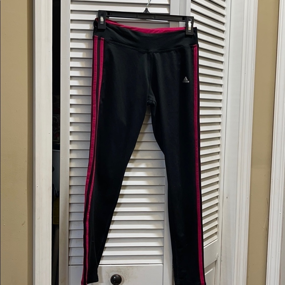 Adidas leggings black and pink B9 - Picture 1 of 5